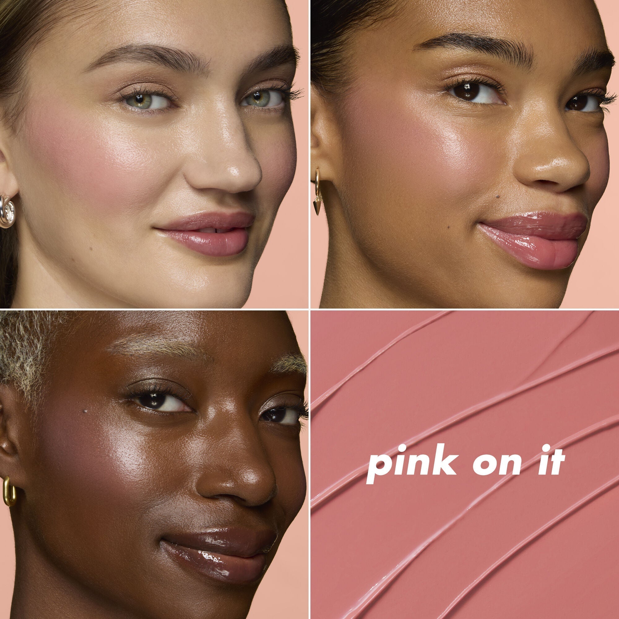 Before and After Applying Pink On It Soft Glam Cream Blush